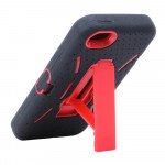 Wholesale iPhone 5 5S Armor Hybrid Case with Stand (Black-Red)